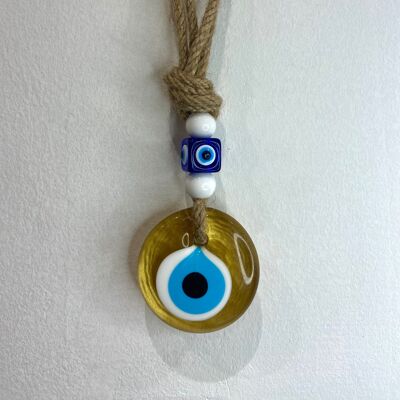 Mini golden - Protective eye handmade in Turkey in glass paste