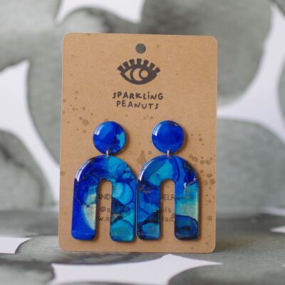 Earrings | Unique piece | Blue arch