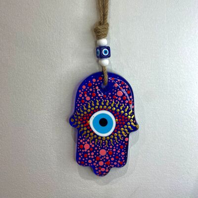 Hand of Fatma - Protective eye handcrafted in Turkey in glass paste