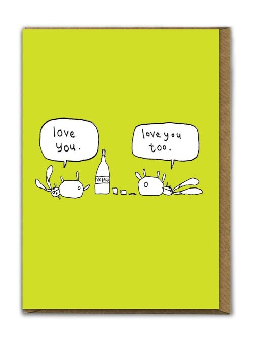 Funny EMBOSSED Birthday Card - Love You