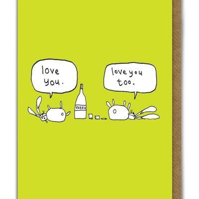 Funny EMBOSSED Birthday Card - Love You
