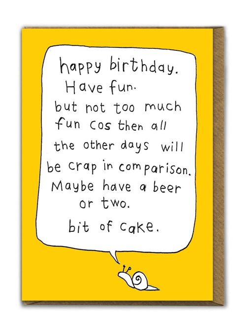 Funny EMBOSSED Birthday Card - Happy Birthday Have Fun