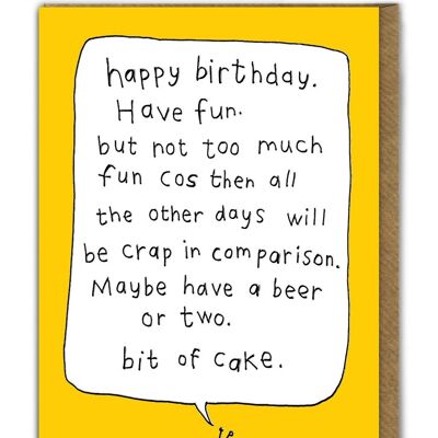 Lustige Geburtstagskarte mit Prägung – Happy Birthday, viel Spaß