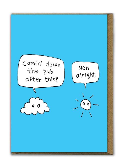 Funny EMBOSSED Birthday Card - Comin' Down The Pub?