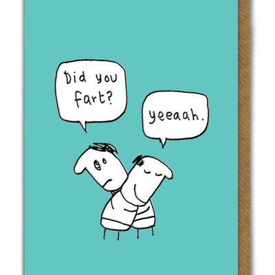 Funny EMBOSSED Birthday Card - Did You Fart