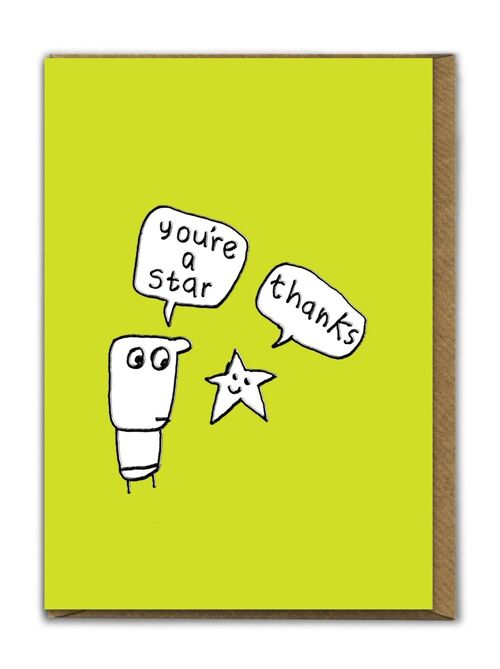 Funny EMBOSSED Birthday Card - You're A Star