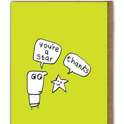Funny EMBOSSED Birthday Card - You're A Star