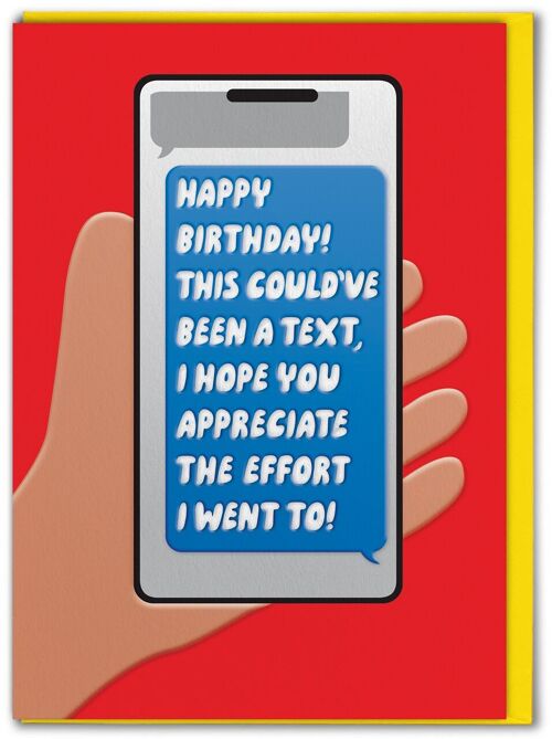 Funny EMBOSSED Birthday Card - Birthday Text