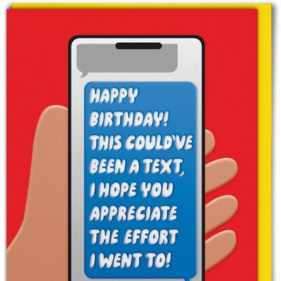 Funny EMBOSSED Birthday Card - Birthday Text