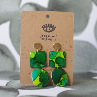 Earrings | Unique piece | Double green