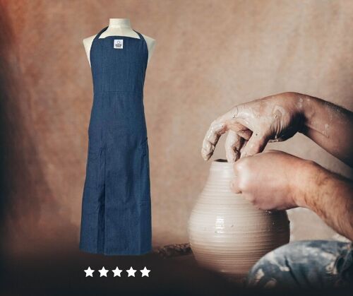 Ceramics / Clay / Pottery apron with split Jeans