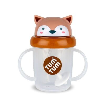 Leak-proof cup with weighted straw - Fox