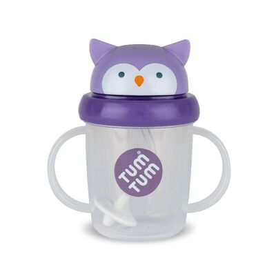 Leak-proof cup with weighted straw - Owl