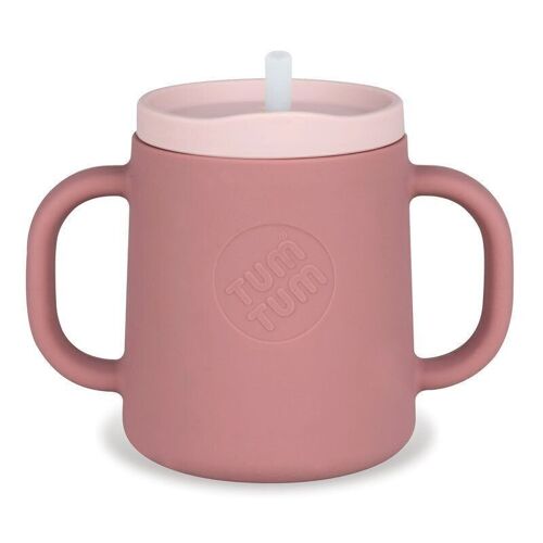 Tasse d'apprentissage évolutive en silicone - Rose