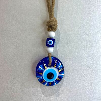 Mini Peacock - Protective eye handmade in Turkey in glass paste