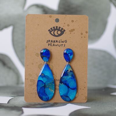 Boucles d'oreilles | Pièce unique | Drop bleu