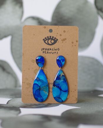 Boucles d'oreilles | Pièce unique | Drop bleu 1