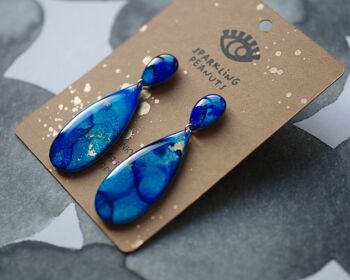 Boucles d'oreilles | Pièce unique | Drop bleu 3