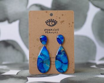 Boucles d'oreilles | Pièce unique | Drop bleu 4