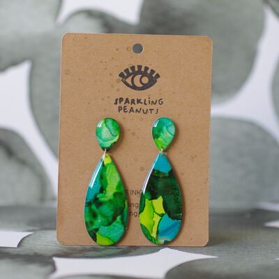 Earrings | Unique piece | Green drop
