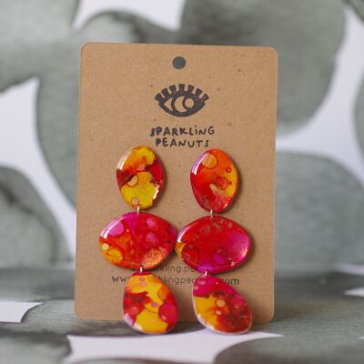 Boucles d'oreilles | Pièce unique | Pebble rose & jaune