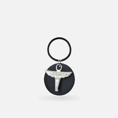 Alpha | black customizable vegan key ring