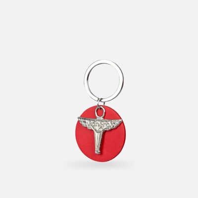Alpha | vegan customizable red key ring