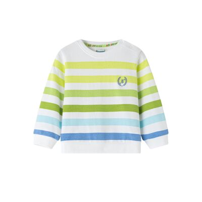 White boy's sweatshirt with stripes