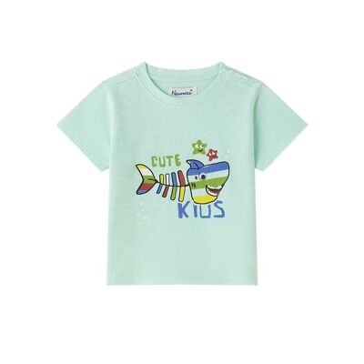 Blaues Baby-T-Shirt für Jungen mit Hai