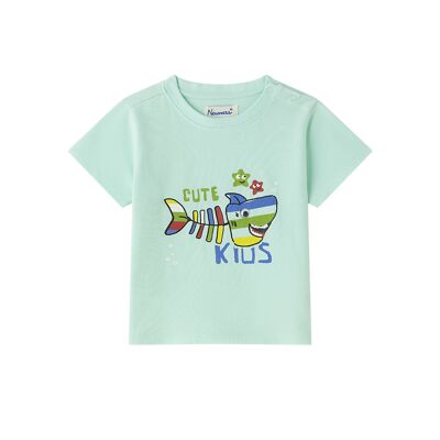 Baby boy's blue T-shirt with shark