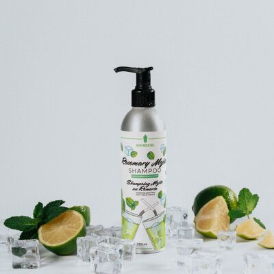 Shampoo al rosmarino Mojito, vegano, di origine naturale ed etichettato cosmo biologico