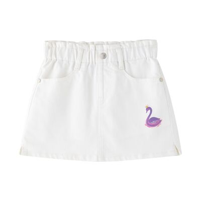 White short skirt with swan