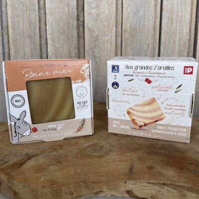 Organic care soap with donkey milk & patchouli, cold saponified - Bonne Mine