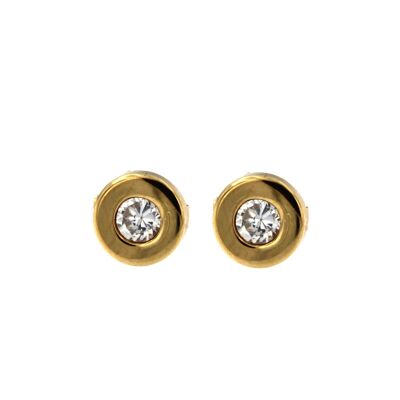 18K - Earrings flat small donut 2.5mm