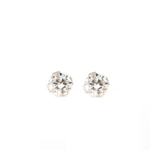 9K - Earrings Claw 4 mm W/G