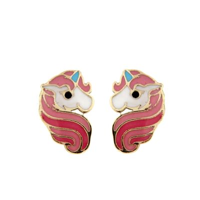 9K - Boucles d'oreilles Lys Licorne