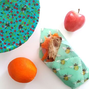 2 grands sandwichs/grands bols à la cire d'abeille | Fabriqué à la main au Royaume-Uni Beeswax Wrap | Emballage alimentaire | Cuisine italienne 4