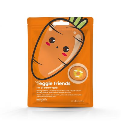 Mascarilla cosmética en forma de zanahoria Veggie Friends de Mad Beauty