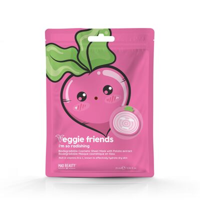 Masque en tissu cosmétique au radis Mad Beauty Veggie Friends