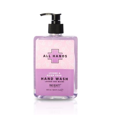 Mad Beauty All Hands Handwaschgel Litschi und asiatische Birne, 500 ml