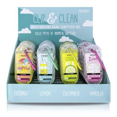 Mad Beauty Clip & Clean Gel Nettoyant Cool Collection - Présentoir de 24 pièces