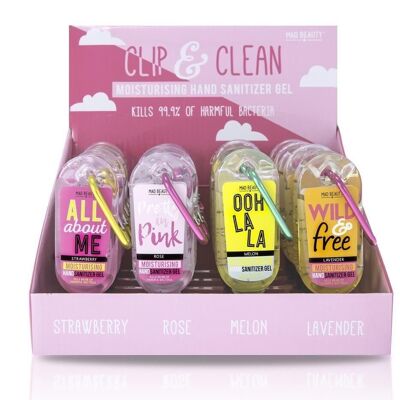 Mad Beauty Sayings Clip & Clean Hand Cleansing Gel 24pc Display