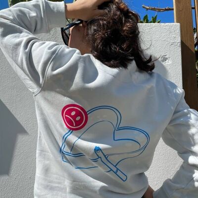 Crew Neck Sweatshirt "Ashtray Heart"__L / Tie Dye