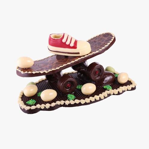 Monopatín de chocolate - Figura de skate de chocolate para Pascua