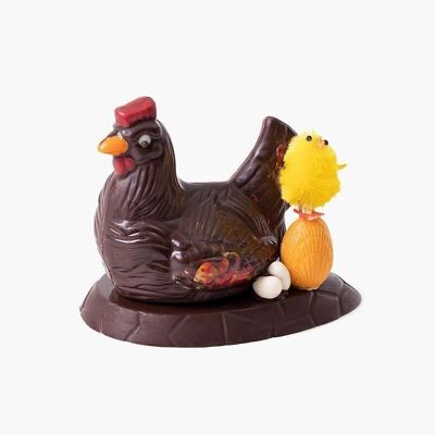 Mini Black Chocolate Hen - Chocolate animal figure for Easter