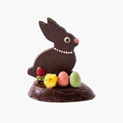 Bunny - Figurine plate en chocolat pour Pâques