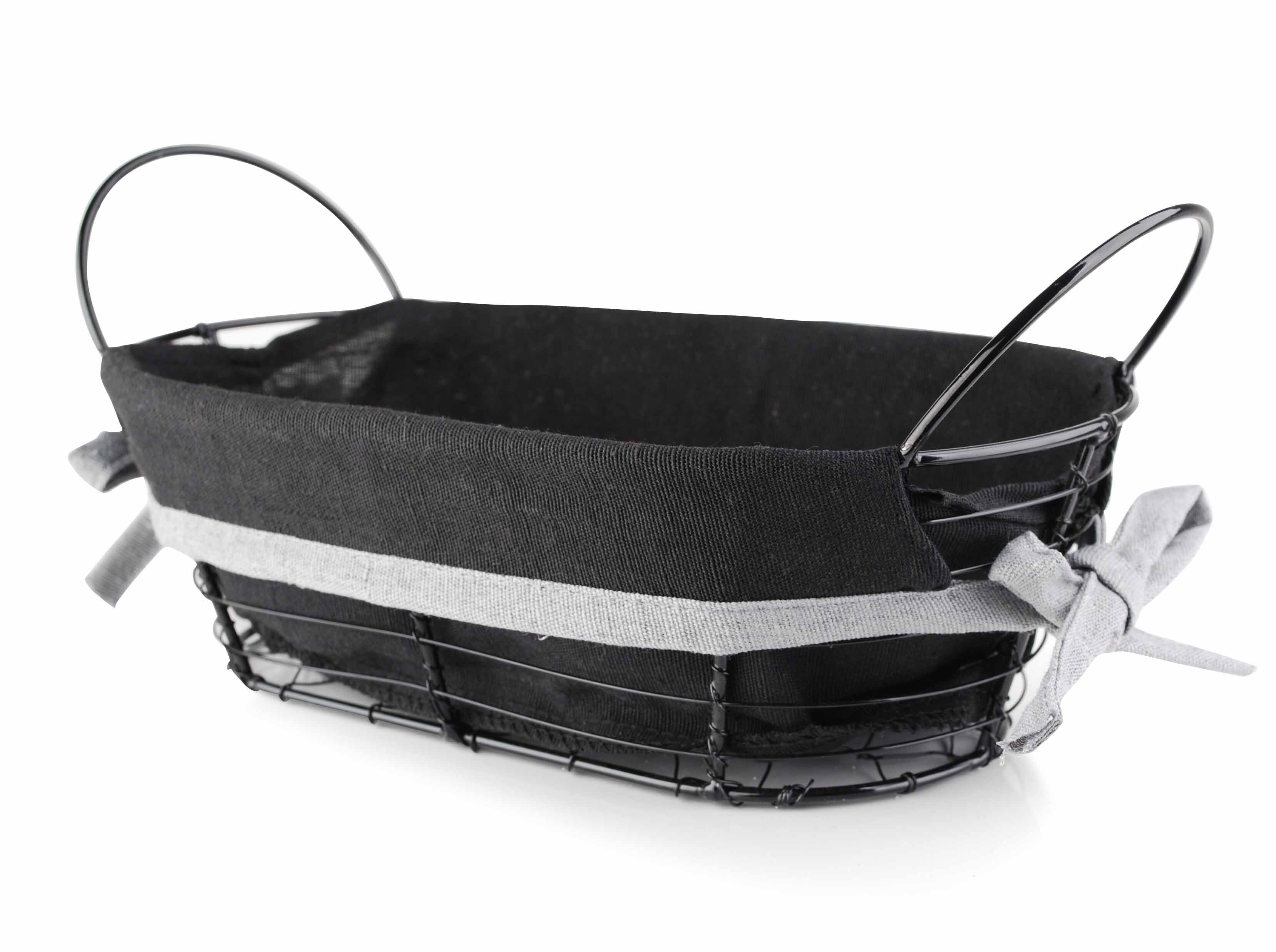 WILL Cesto in metallo 25x15xh8/28x15xh11.5 cm nero