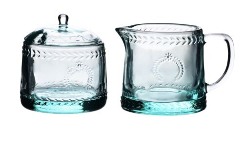 ECILA LIGHT Set sugar bowl diameter 9xh7.3cm with milk jug 300ml