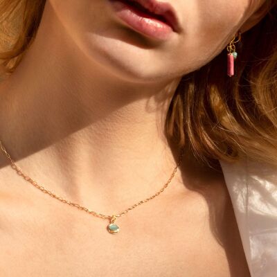 Natural green aventurine stone necklace - Karma (Best Seller)