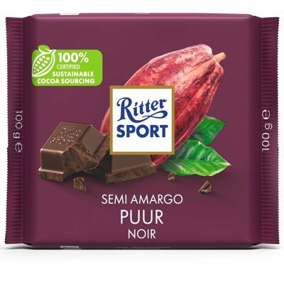RITTER SPORT - Chocolate Negro 50% - Tableta 100 g